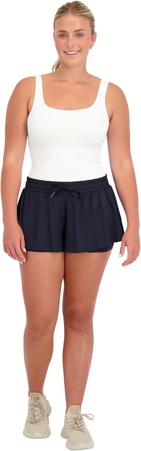 Harmony and Balance 2-in-1 Flowy Athletic Shorts with Built-in Liner for Women, Quick-Dry, Running, Yoga, Gym, Tennis Shorts