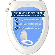 CLEAR REAR Elongated Bidet Toilet Seat &ndash; Non Electric Attachment for Toilets, Easy to Install Self Cleaning, Rear &amp; Feminine Wash Nozzles, Adjustable Water Sprayer, Eco Friendly Hygienic Upgrade