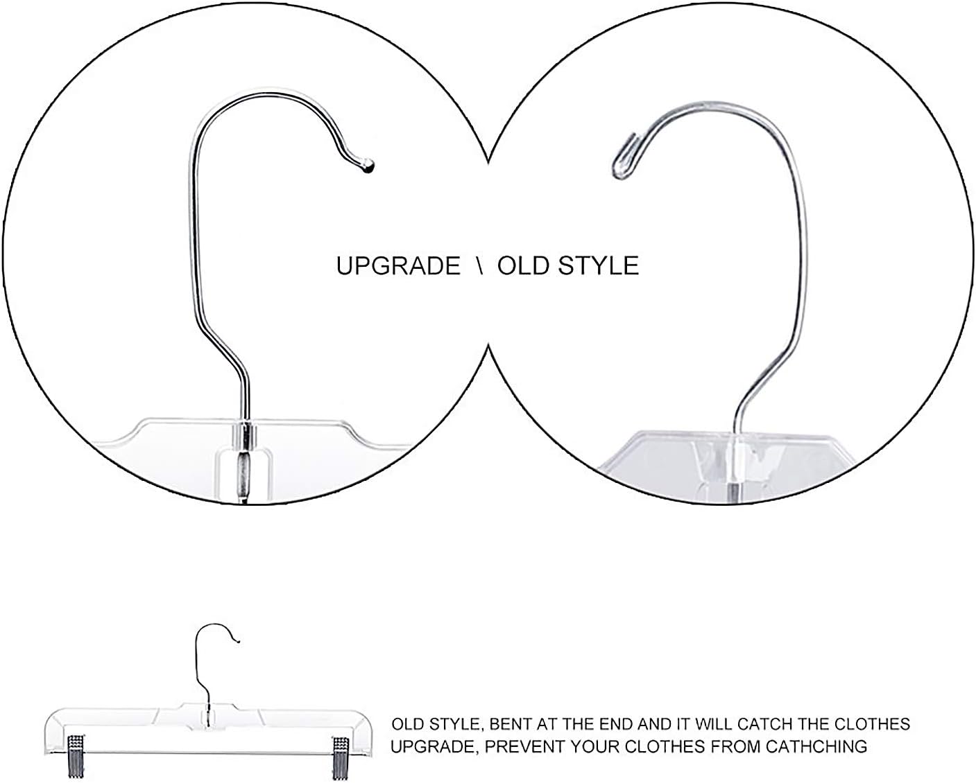 Tech Deals 🔥 HOUSE DAY 25 Pack 14 inch Clear Plastic Skirt Hangers with Clips, Skirt Hangers, Clip Hangers for Pants,Trouser Bulk Plastic Pants Hangers