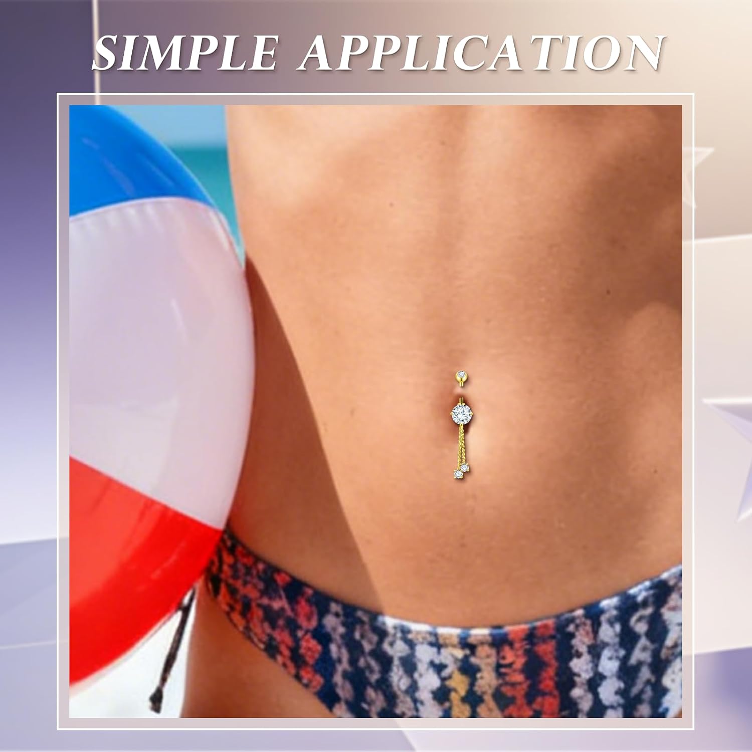 11PCS Belly Button Ring Gold Silver Belly Button Piercing Jewelry Dangle Navel Ring Surgical Steel Cute Hypoallergenic Belly Piercing Rings for Women - Image 3