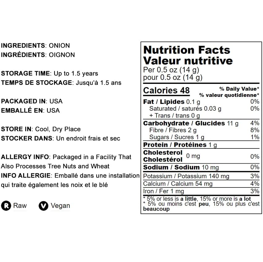 Miniatura 4 de Food to Live Cebolla en polvo cebollas secas finamente molidas, puras, veganas, a granel. Rico sabor a cebolla. Alto en vitamina C, fibra dietética.
