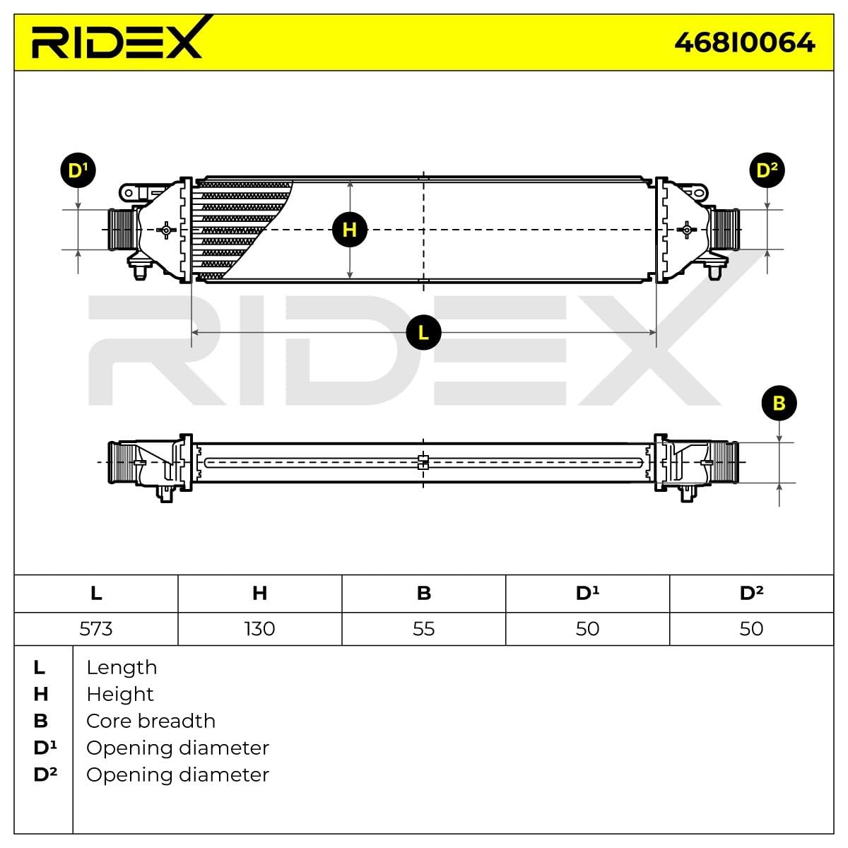 RIDEX 468I0064 Intercooler