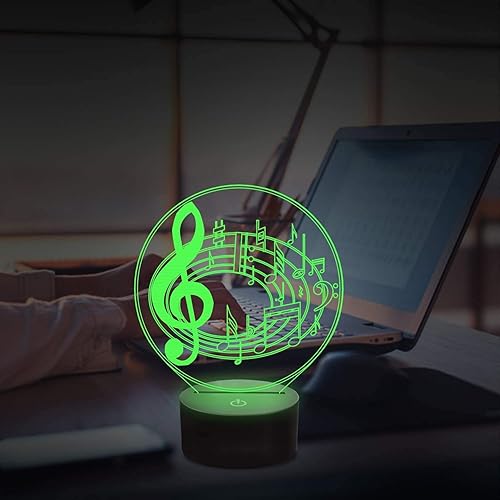 Miniatura 4 de Lampeez Lámpara LED de ilusión con nota musical 3D, 16 cambios de color, decoración del hogar, regalos de cumpleaños para niños y niñas, increíble
