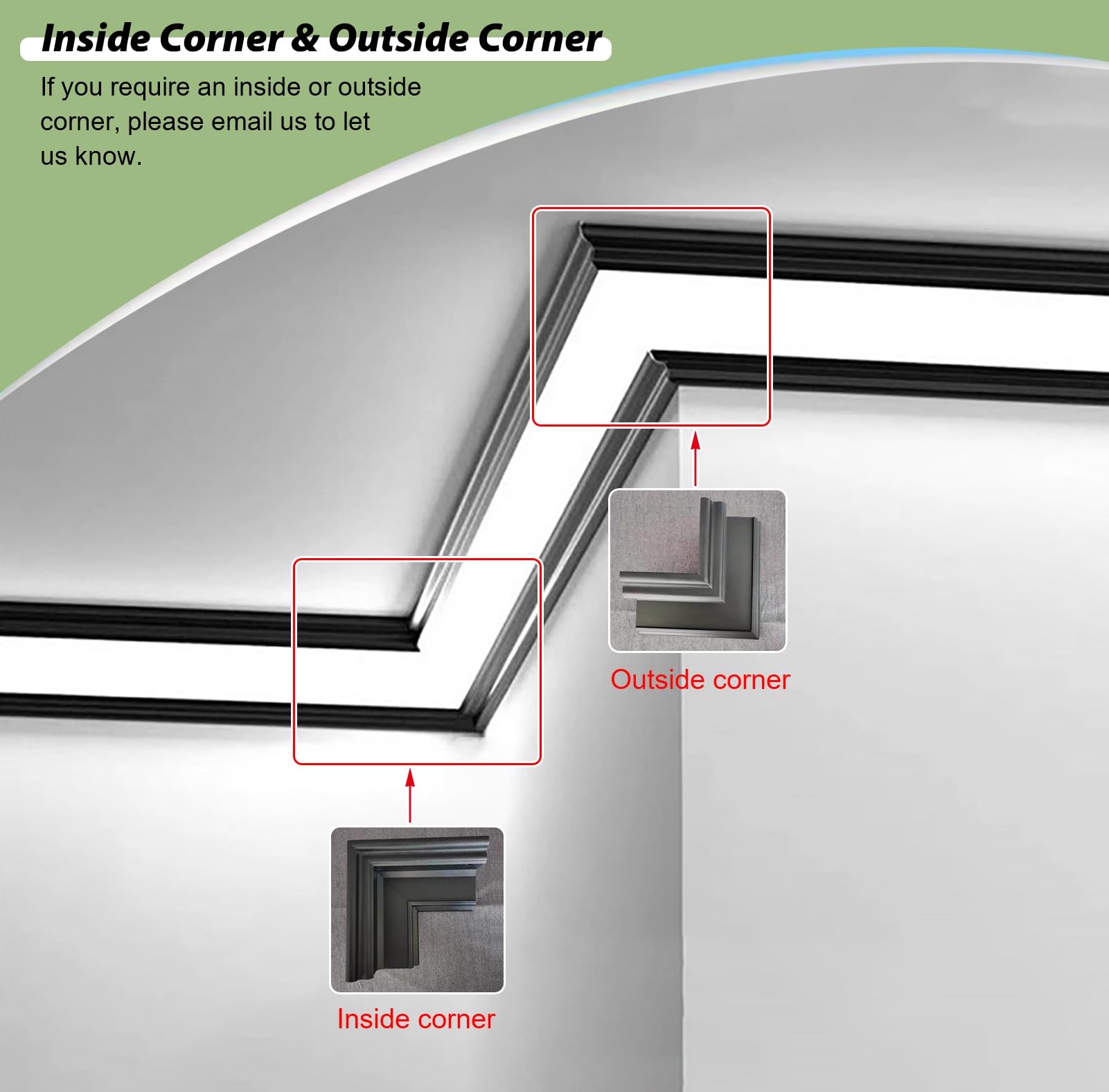 Profili per Strisce LED Canale di Illuminazione a LED per Cornici a Corona per Bordo Parete/Soffitto, Profilo in Alluminio Flessibile per Illuminazione Indiretta per Ambienti(2.6m/8.5ft)