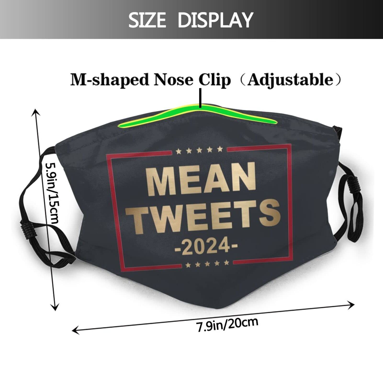 Mean Tweets 2024 Mask Protect Respiratory System Breathe with Peace of Mind Black