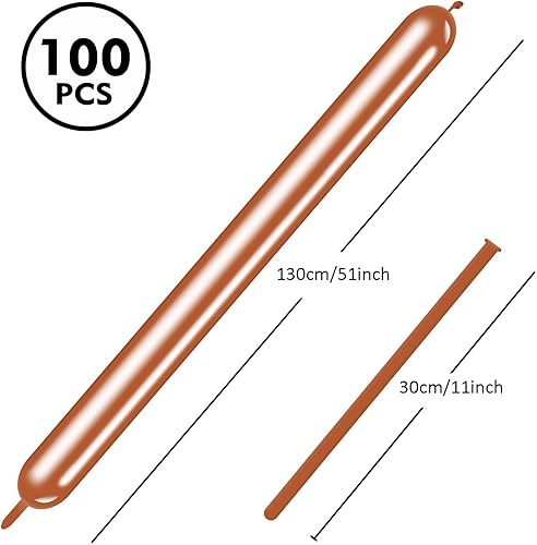 Vista 31 de 100 globos mágicos largos de látex trenzado de 260 Q para forma de animal, cumpleaños, payasos (blanco)