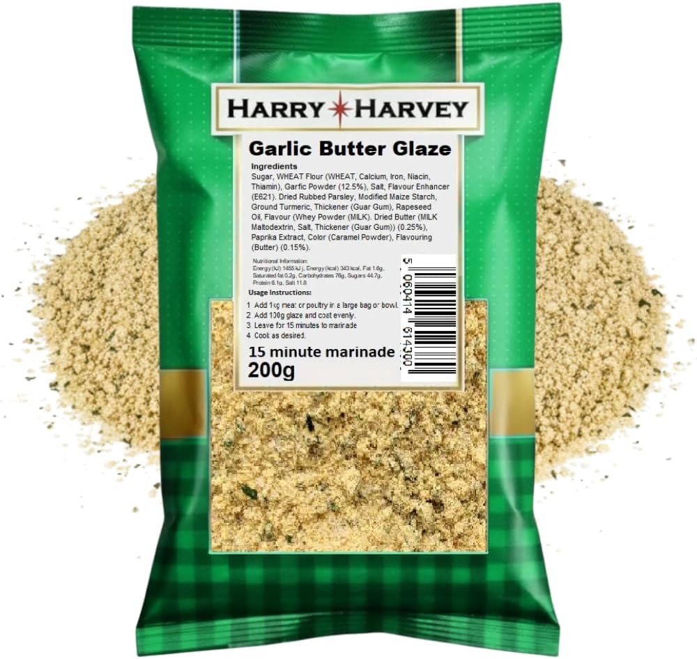 Garlic Butter Glaze 200g | Marinade & Rub for Chicken, Fish & Meat | Rich Buttery Garlic Seasoning for BBQ, Grill & Oven Cooking | Authentic Restaurant & Takeaway Style Flavour