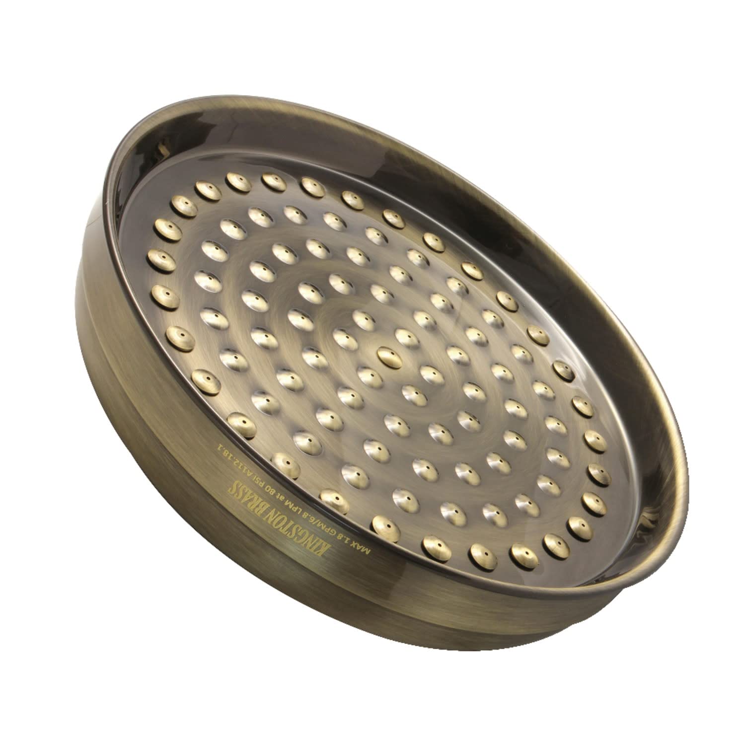 Kingston Brass K124A3 Alcachofa de Ducha OD de 8 Pulgadas con 91 Canales de Agua, Latón Envejecido