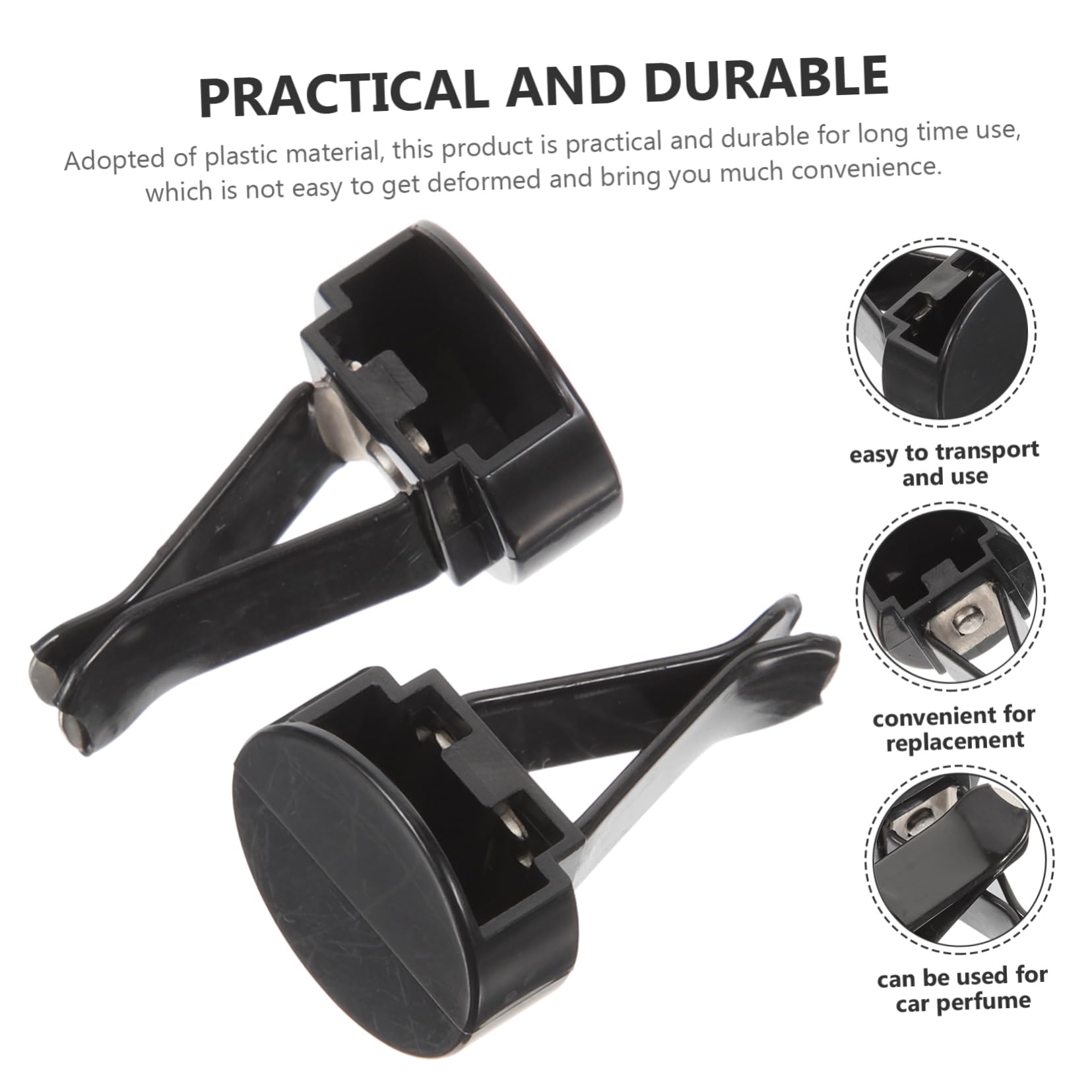 Clip Profumate per Auto 100 Pezzi Plastica, Fermaglio Aria per Diffusore | Nero, Accessori in Gesso Inclusi, Fissaggio Saldo sulla Bocchetta, Design Semplice per Festa Estiva