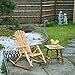 DJL Wooden Rocking Chair Log Outdoor Rocker Outside Patio Lawn Furniture Living Room Porch Comfy Beach Balcony, Heavy Duty, Lightly Toasted