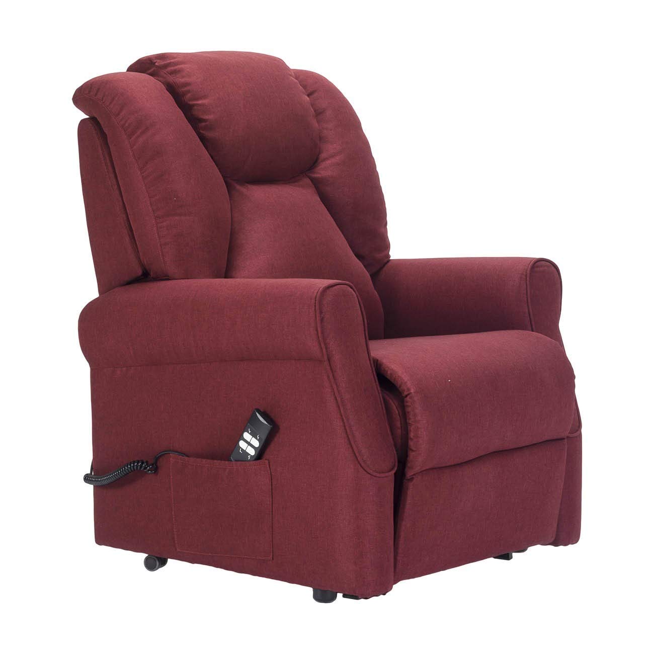 Sime Betty1 PERSONNALISÉ Fauteuil releveur Relax Dispositif Médical Vibromassage kit 4 Roues siège à Micro-Ressorts Doux résistant aux Taches Rouge foncé