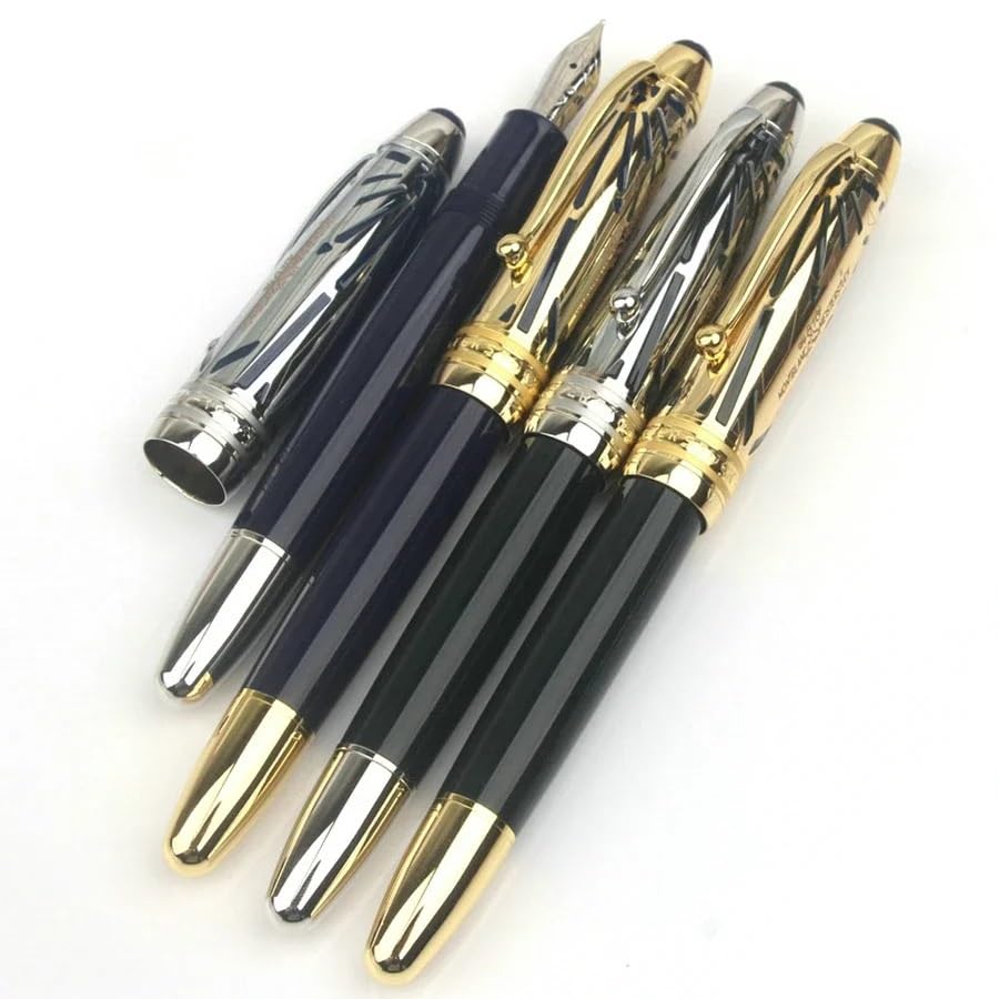 Kolbenroller-Füllfederhalter, schwarz, limitierte Auflage, blau-grün, Kunstharz, Metallkappe, Büroschreibstift (Rot, Stift- und Stiftetui)