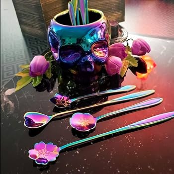 Amazon.com: 9 Pcs Flower Spoon Coffee Teaspoon Set, ESRISE