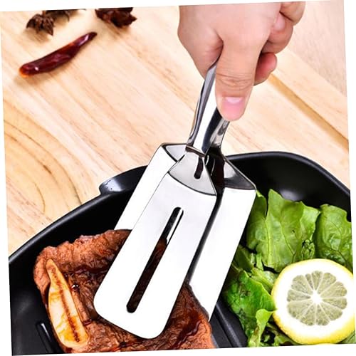 Miniatura 6 de FUNOMOCYA 1 unid de acero inoxidable espátula pinzas de parrilla de carne de res utensilios de cocina para huevo de pescado pinzas de alimentos de
