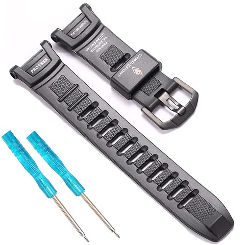 RCNZWQB Rubber band Replacement for Casio PRG-130-1V, PRW-1500-1V 10290980 Men Sport Watch Strap