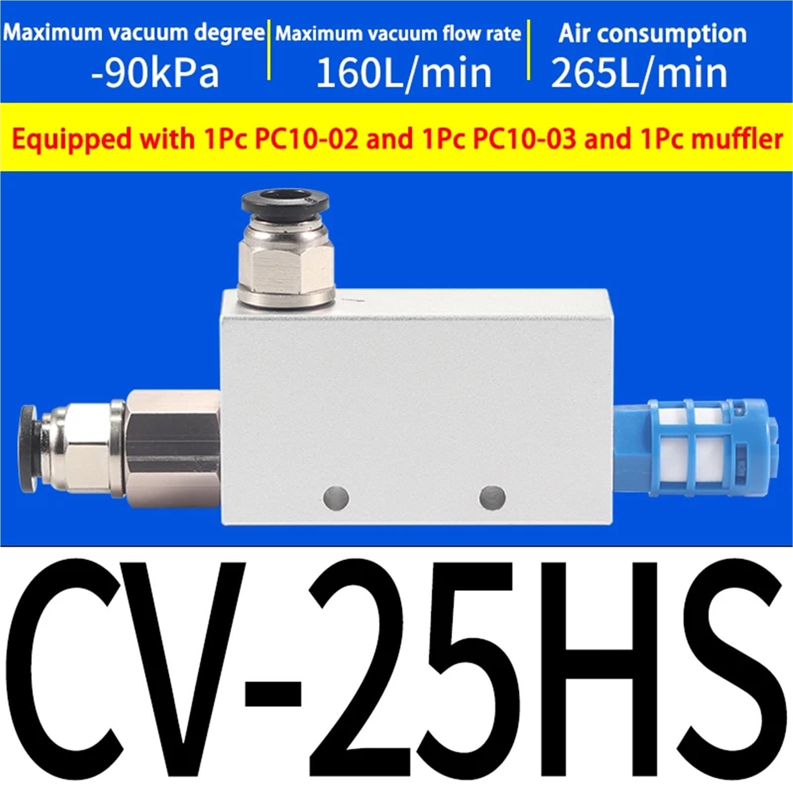Pneumatisches Vakuum CV-10HS 20HS 25HS Generator Unterdruckregelventil 1St(Red Wine)