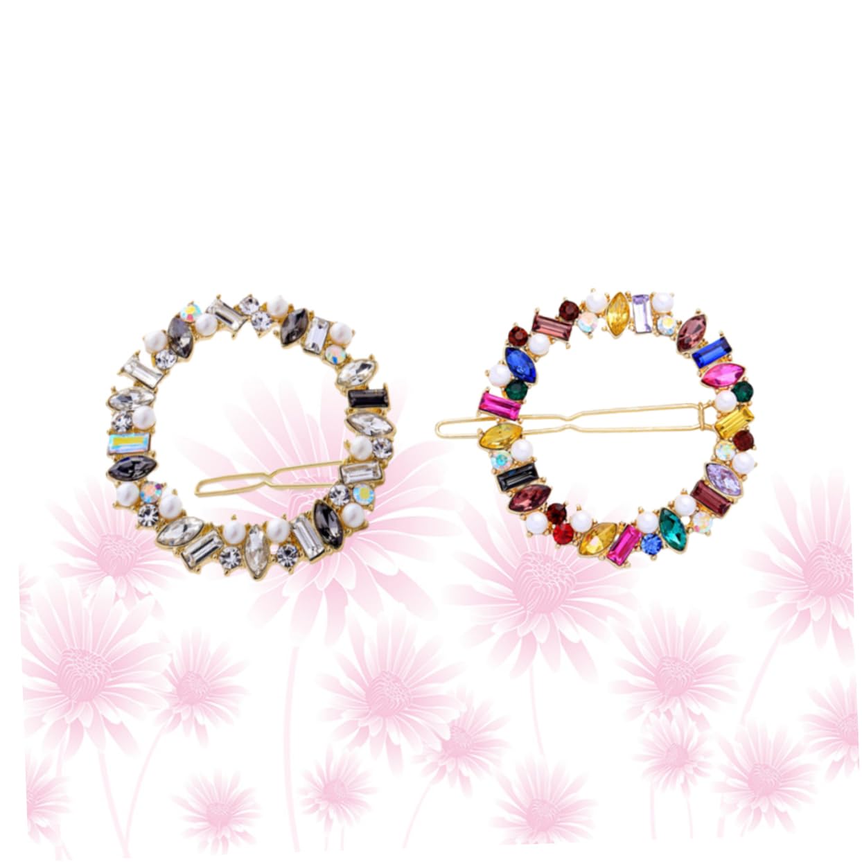 FRCOLOR 6piezas Pasadores De Pelo Geométricos Rhinestones Accesorios Coloridos Para Mujeres De Cabello Chic y Atractivas Para Ocasiones