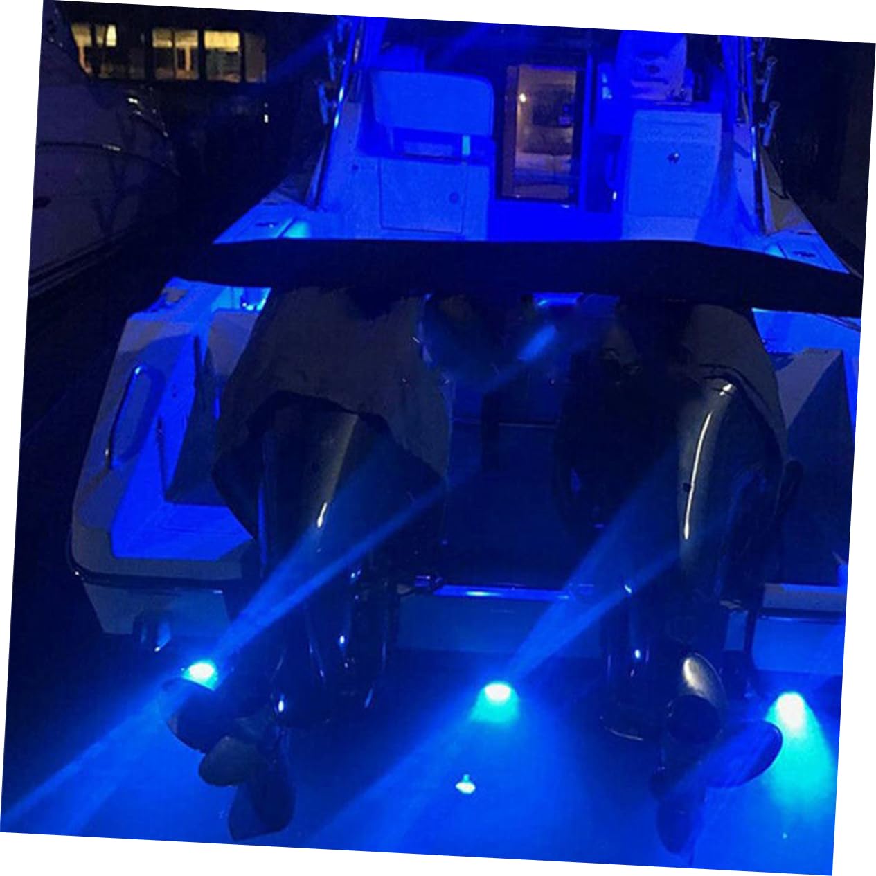 Luci LED per Barca Marine Ovali 3 LED 4 Pezzi 12v Blu | Impermeabili, 0,6w a Basso Consumo, PC Cromato e Abs, per Sottomarini e Imbarcazioni da Guerra