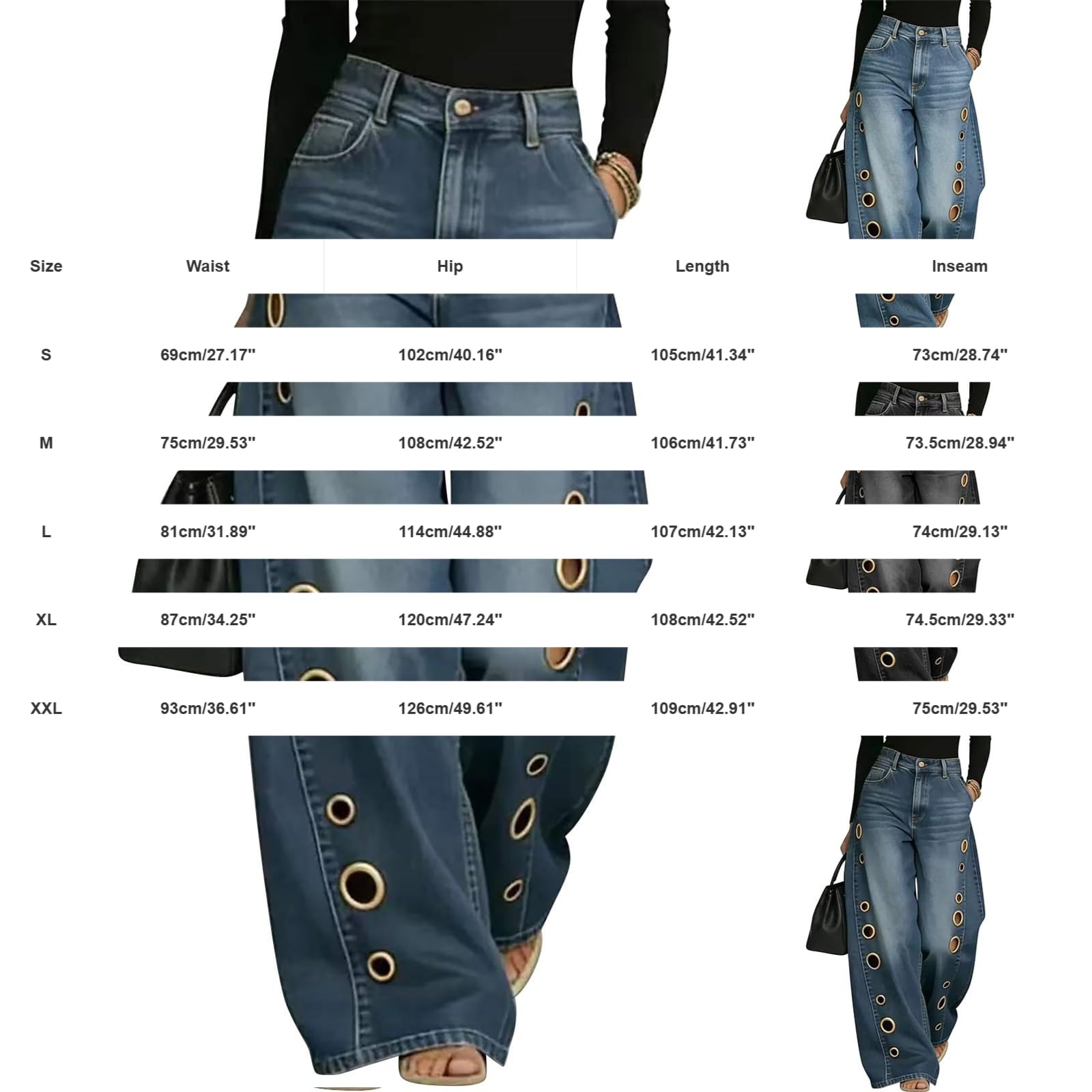 Jeans Baggy Donna Vita Alta Jeans Baggy Curvy Leggeri Pantaloni Elasticizzati Larghi Gamba Larga Tempo Libero Pantaloni Denim Vita Alta Casual Eleganti Comodi Pantalone Moda Wide Leg Hiphop