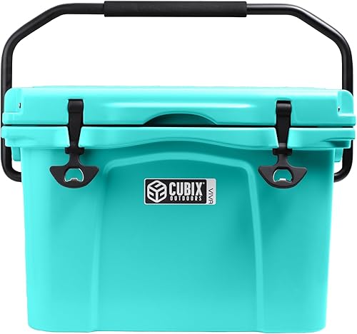 Cubix Outdoors Viva 25QT Portable Rotomolded Hard Cooler, 5-Day Ice Cold Retention, Travel, Beach, Camping, Fishing