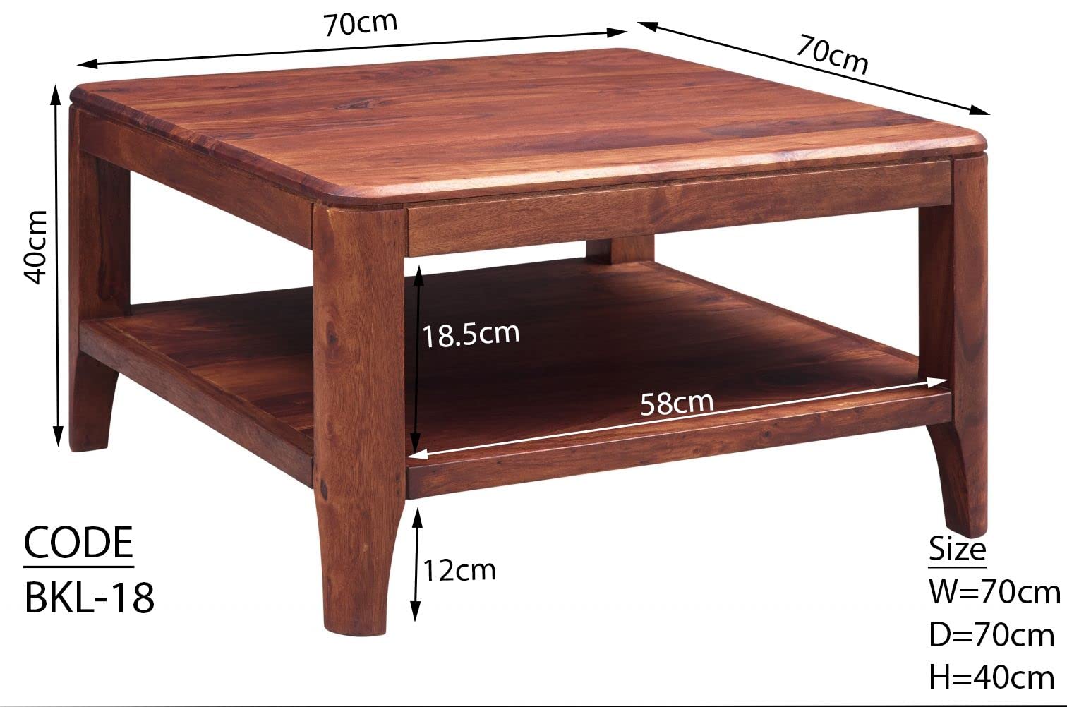 Tavolino Da Salotto In Legno Di Mango 120x60x43 Oliato / Marrone LOUNGE Collection 104