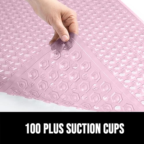 Vista 95 de Gorilla Grip - Alfombra de baño, ducha y bañera patentada, lavable a máquina, anti-bacteriana, sin BPA, látex, sin ftalatos, cuadrada, con agujeros