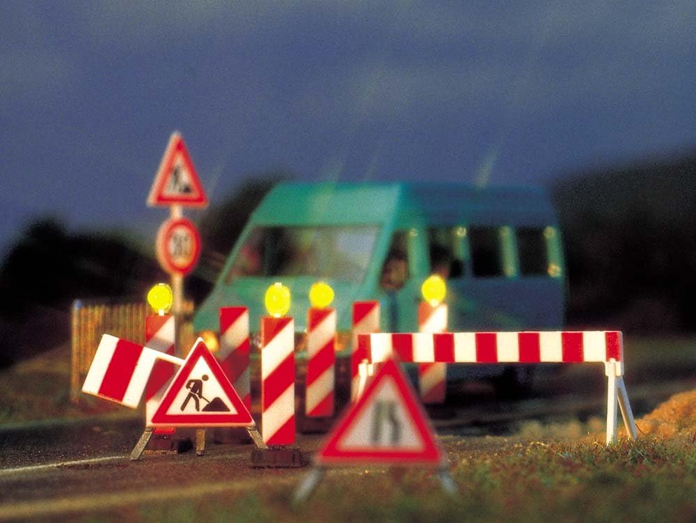 Busch 5937 Construct blinkers with Signs HO Signals Scale Model Signals