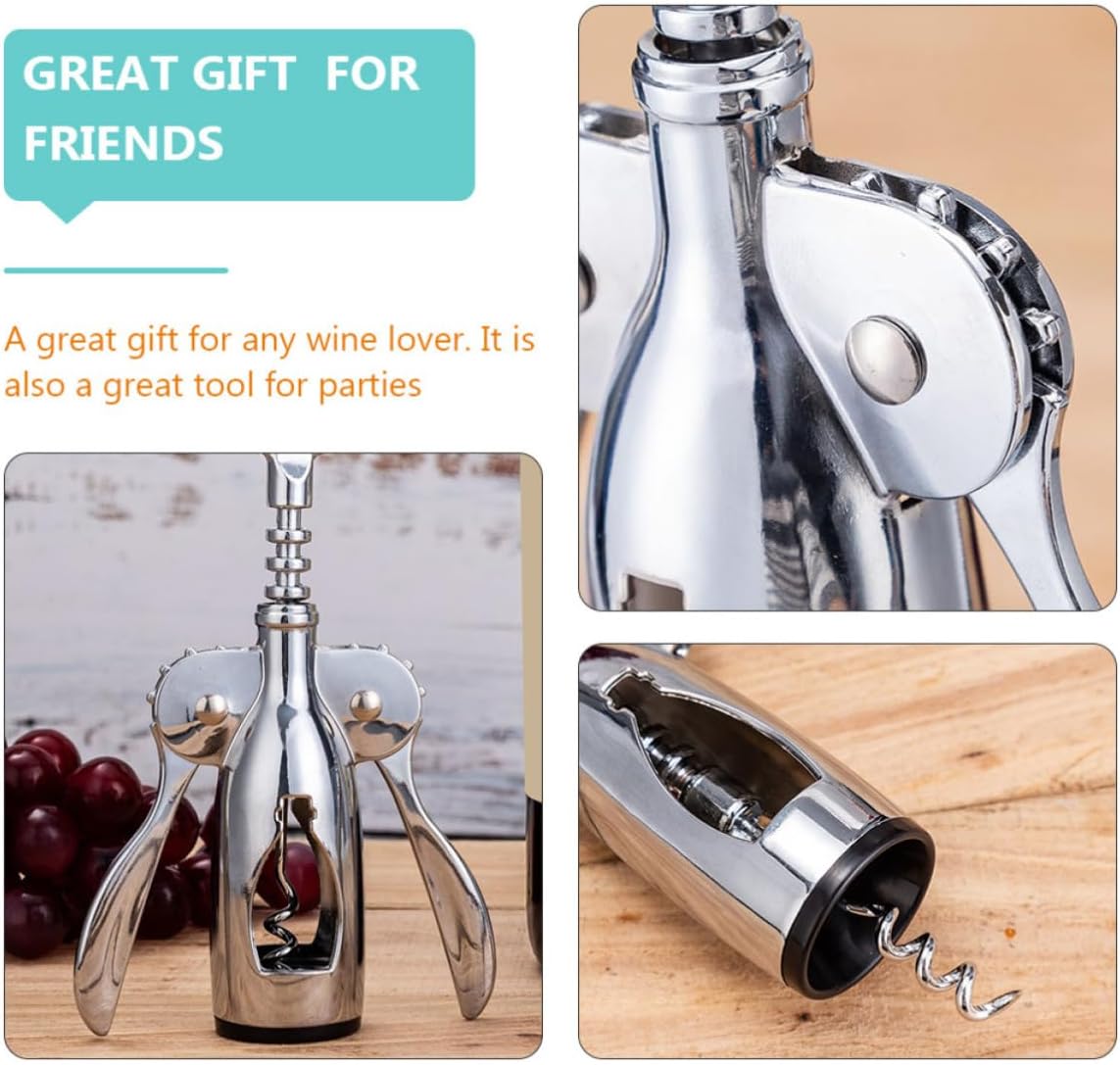 Red Wine Opener Zinc Alloy Corkscrew for Beer Caps