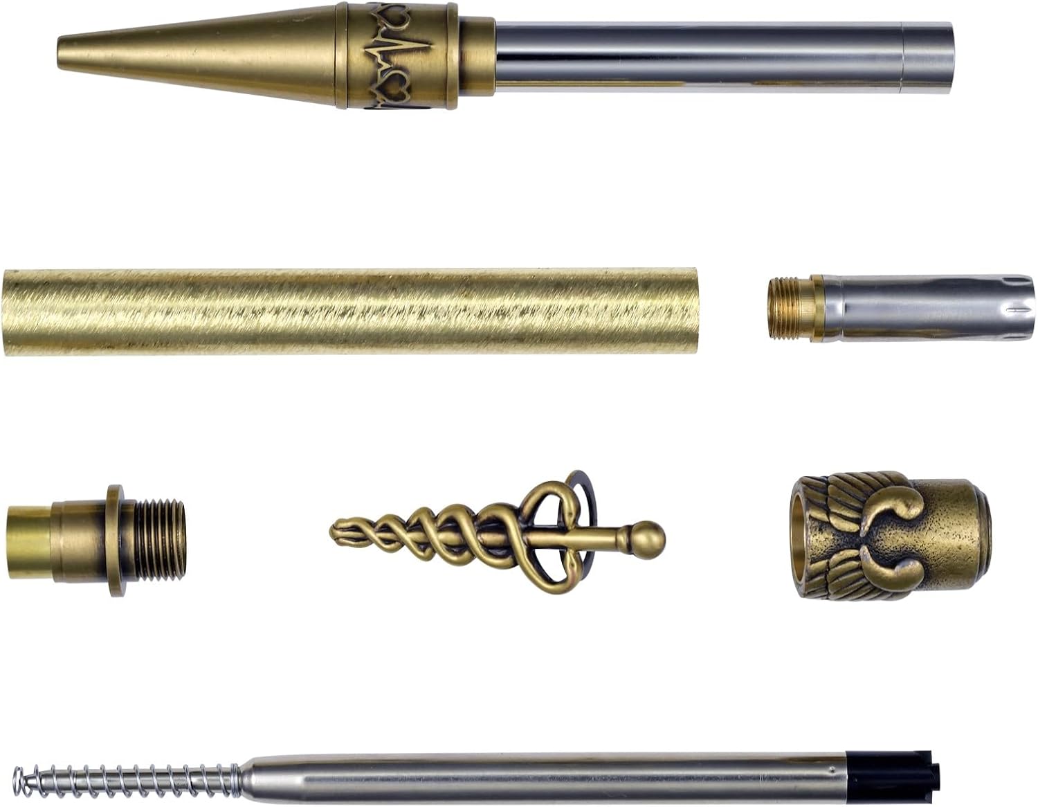 Penn State Industries PKMEDAB Medical Twist Ballpoint Pen Kit Woodturning Project (Antique Brass)