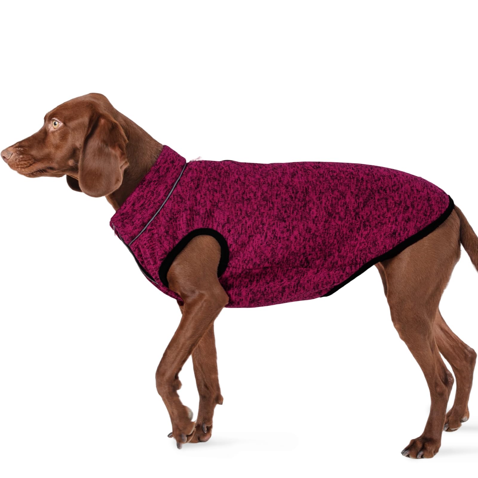 ROZKITCH Suéter para perro, chaqueta para perro con forro polar, abrigo de punto para perros pequeños con apertura de cremallera para arnés, chaqueta de forro polar para perro, cuello ajustable,