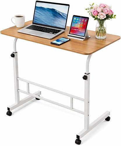 Mobile Standing Desk Adjustable Height for Laptop – Small Rolling