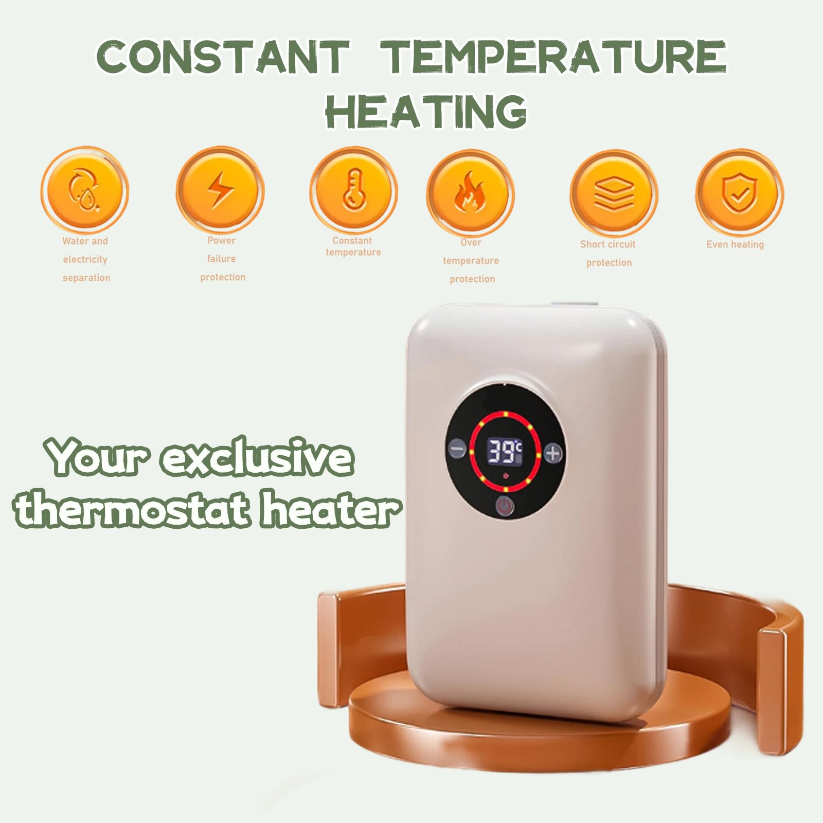 Elektrischer Badewannen- Thermostat Badewannenheizung Thermostat Tragbarer Wasserheizer 30 °C–43 °C Für Badewannen, Faltbadewannen, FußbäderWhite,22 * 14.8 * 7.5CM
