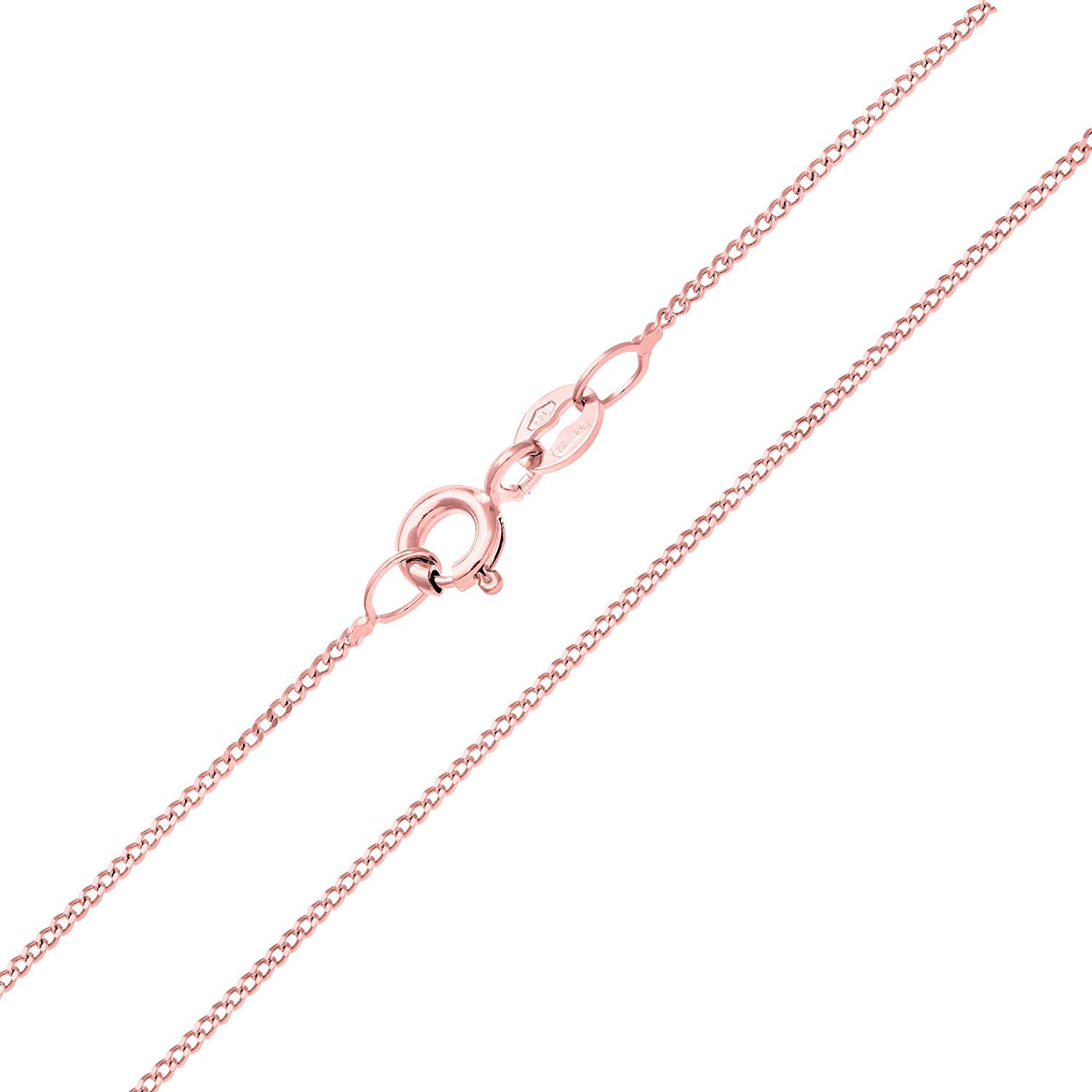 PRINS JEWELS 14 Karat / 585 Gold Feine Rosegold Panzerkette Breite 1 mm