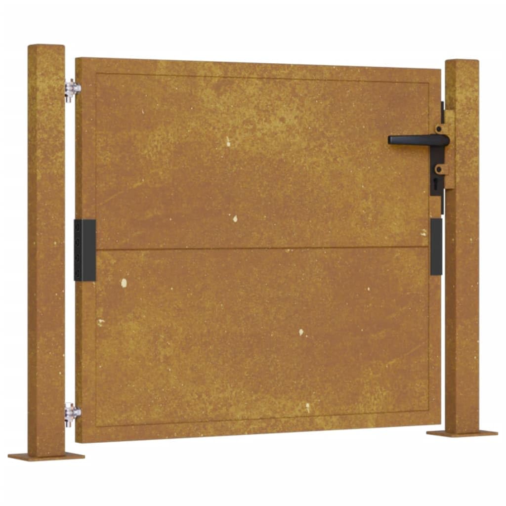 vidaXL Furtka ogrodowa, 105x80 cm, stal kortenowska
