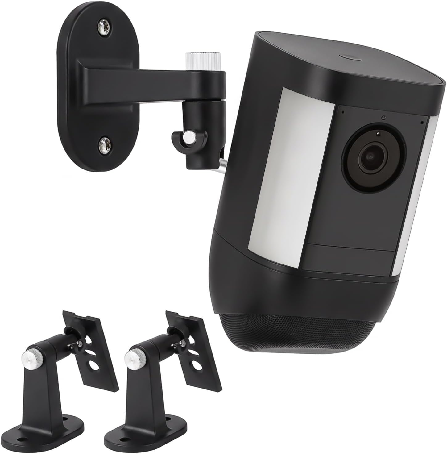 2Pack Security Wall Mount for Ring Spotlight Cam Battery and Ring Spotlight Cam Plus/Pro (Battery), 360° Adjustable Indoor/Outdoor Mounting Bracket for Your Surveillance Camera System - Black