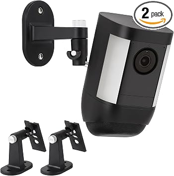 2Pack Security Wall Mount for Ring Spotlight Cam Battery and Ring Spotlight Cam Plus/Pro Battery, 360 Adjustable Indoor/Outdoor Mounting Bracket for Your Surveillance Camera System - Black