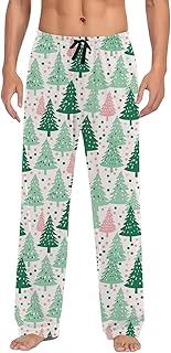 Pantalones de Pijama para Hombre con Bolsillos, Bonitos Pantalones Rojos de Papá Noel, Pantalones de Pijama Suaves para Hombre, Tallas M-3XL Casual