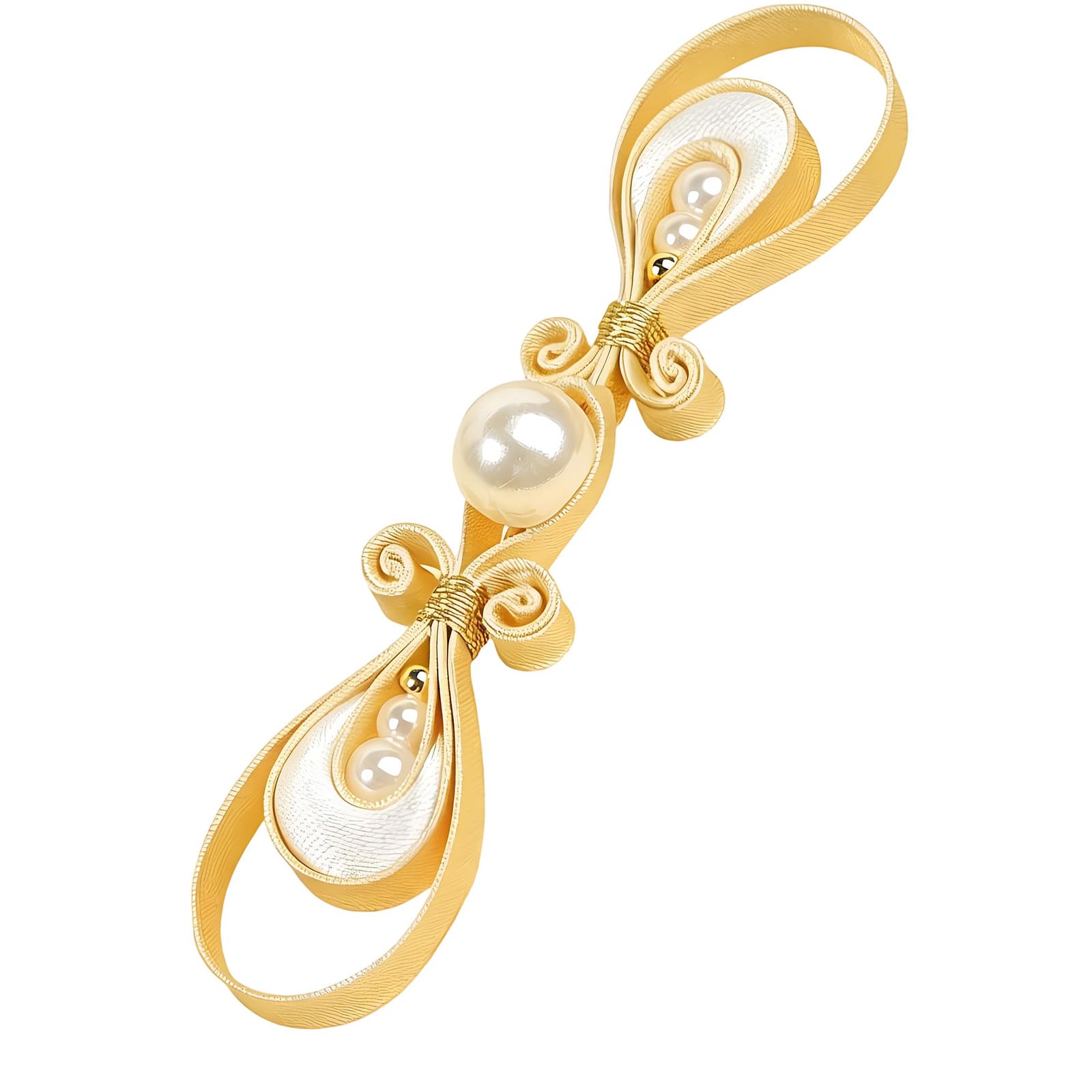 Buxuaaaa Turmeric Chinese Satins Cloth Button Featuring Golden Pearls Accent For Garments Chinese Fashion Sewing Accessories