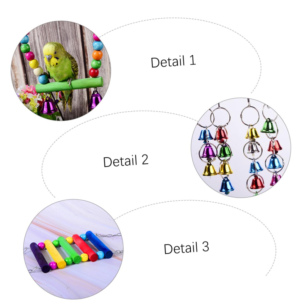 Hohopeti 5pièces Jouets à Mordre pour Perroquets Accessoires Ludiques pour Oiseaux à Mastiquer Et Jouer