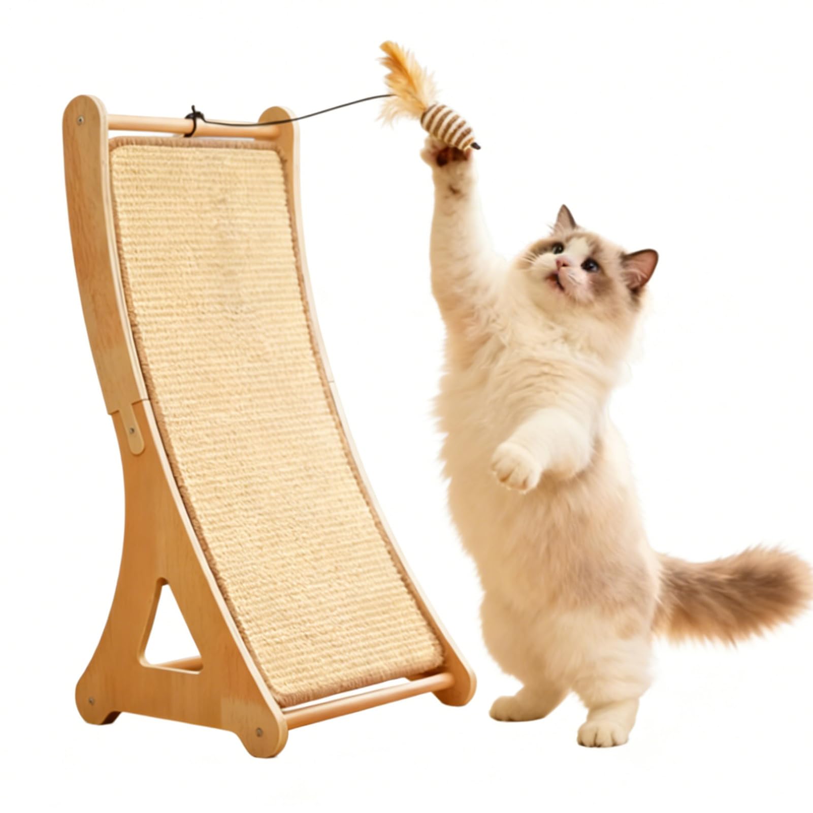 Tappetino Graffiante per Gatti Interattivo Antistress per Gatti | Graffiatoio Verticale con Pallina Per Interni Casa Per Conigli Cuccioli Angolo E Pavimento