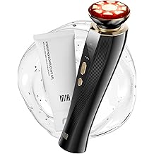 INIA 3-in-1 Red Light Therapy for Face and Neck Beauty Device for Puffiness &amp; Skin Firming Skincare Tool (Black)