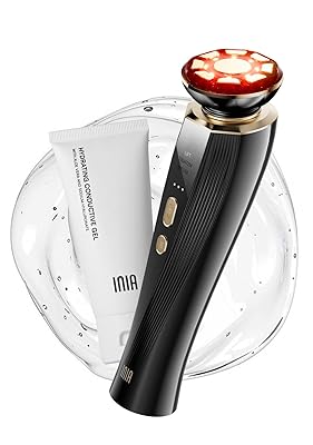 INIA 3-in-1 Red Light Therapy for Face and Neck Beauty Device for Puffiness & Skin Firming Skincare Tool (White)