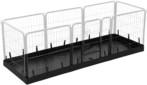 PJYuCien Rectangle Dog Playpen Bottom Pad - Fits 8 Panels 24"" Width Metal Dog Playpen -24""x72"" Size 600D Oxford Cloth Waterproof Playpen Bottom Pad (Note: Only Bottom Pad, No Playpen!!!), Black