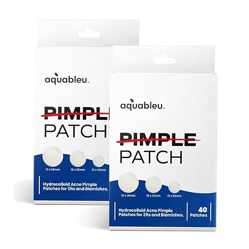 Miniatura 1 de AQUABLEU Parche de espinilla para el acné 40 parches hidrocoloides en 3 tamaños 0472 x 0394in  0630 x 0472in  0394 x 0551in  Para granos e