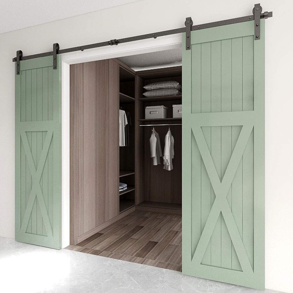Wolfbird 244 cm / 8 ft Sliding Door Fitting Sliding Door System Sliding Rail Wooden Sliding Door Fitting Set for Double Doors - Image 2