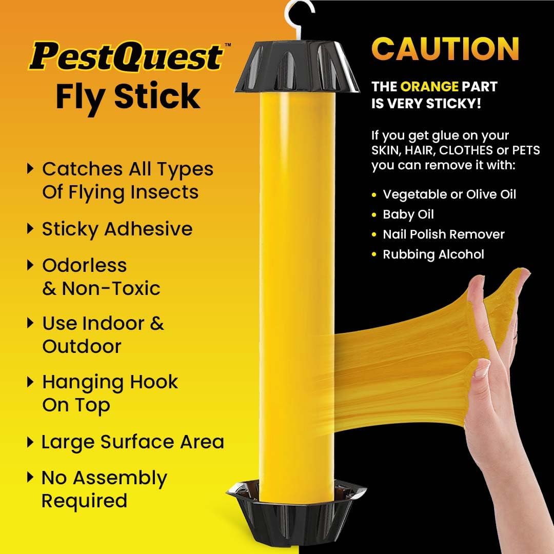 24pk Sticky Fly Stick, Fly Stick for Mosquitoes, Sticky Trap for Flies Gnats Wasp Flying Insects, Bug Catcher, Indoor or Outdoor Use, Ready to Use Home