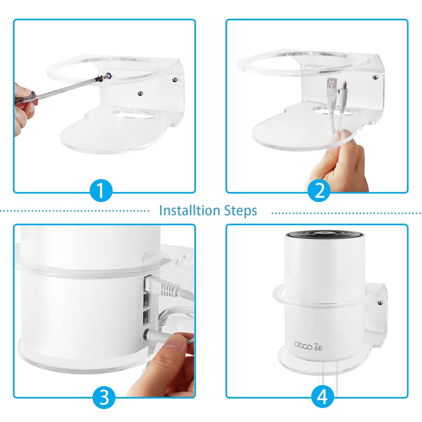 Huafly BECEMURU Set van 2 stabiele ABS muurbeugels voor WiFi 6 systeem ASUS ZenWiFi AC/AX Tri-Band Mesh (CT8/XT8) zwart