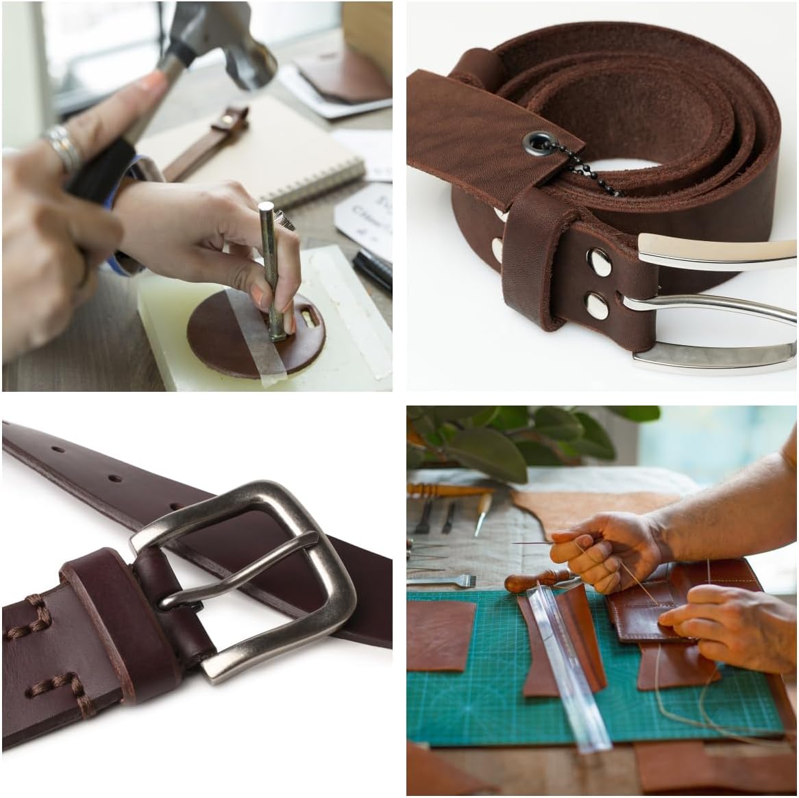 Full Grain Leather Sheet, 4-5mm Thick, Brown Leather, Vegetable Tanned Leather for Crafting, Tooling, Sheath Making (Brown 8 x 12 inches)