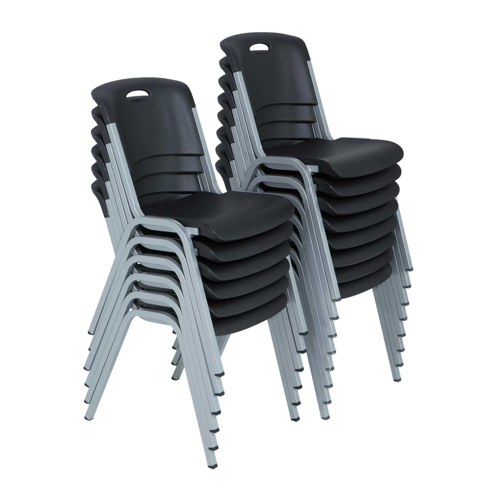 Lifetime 80870 Commerical Black Plastic Stacking Chair - 14 Pk