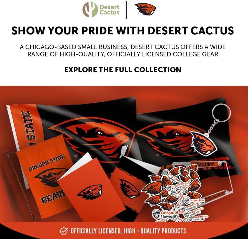 Desert Cactus Oregon State University Keychain - Official OSU Beavers Car Keys Holder (Acrylic Keychain)